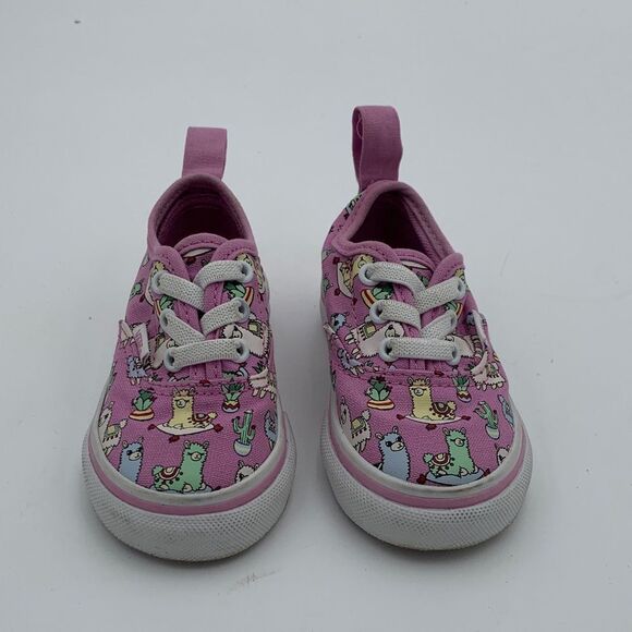Vans purple alpaca and cactus print slip on sneakers toddler size 4.5 - Picture 2 of 9